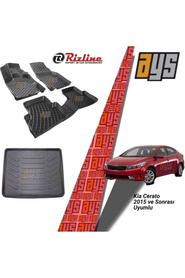 Rizline Kia Cerato 2015 Sonrası 3d Havuzlu Paspas + Bagaj Havuzu