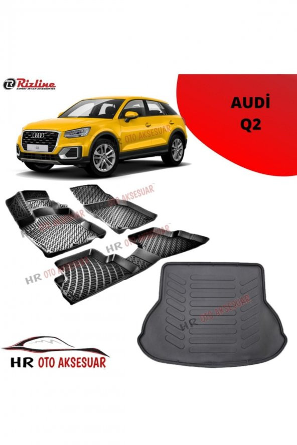 Rizline Hroto Audi Q2 3d Havuzlu Paspas + Bagaj Havuzu