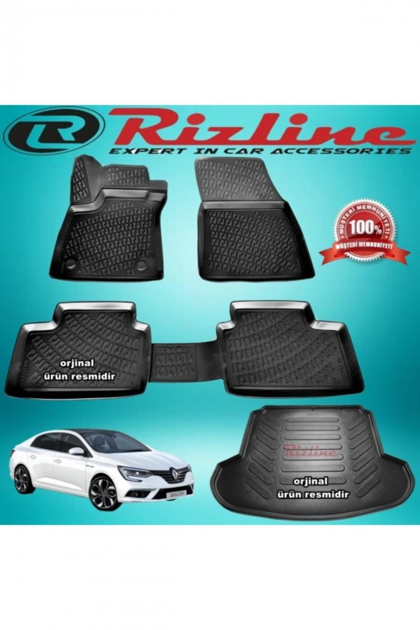 Rizline Megane 4 3d Paspas+bagaj Havuzu Siyah Sd 2016 Sonrası - 1
