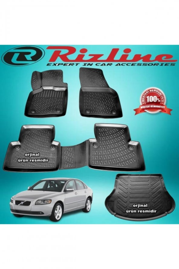 Rizline Volvo S40 3d Paspas + Bagaj Havuzu Siyah 2004-2012 Arası