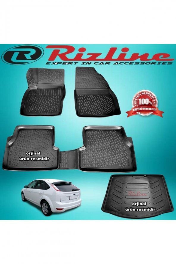 Rizline Ford Focus 2 3d Paspas+bagaj Havuzu Siyah Hb 2005-2011 Arası