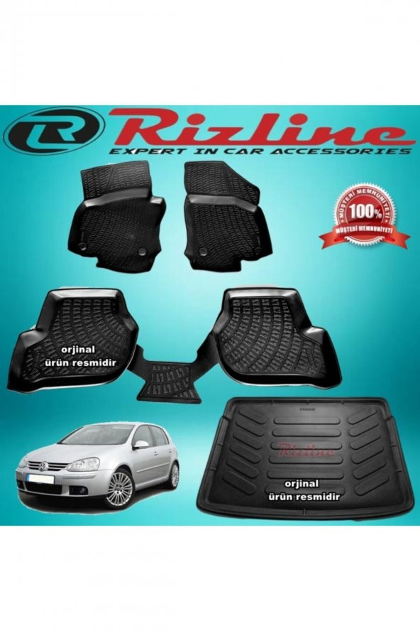 Rizline Vw Golf 5 3d Paspas+bagaj Havuzu Siyah Hb 2004-2009 Arası