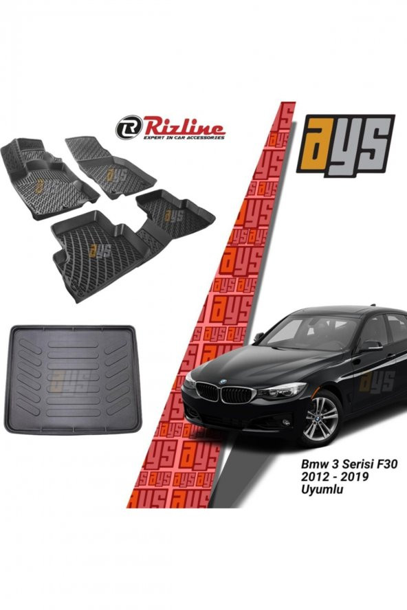 Rizline Bmw 3 Seri F30 2012 Sonrası 3d Havuzlu Paspas + Bagaj Havuzu ürün görseli