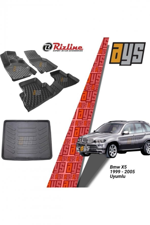 Rizline Bmw X5 1999-2005 3d Havuzlu Paspas + Bagaj Havuzu ürün görseli 1