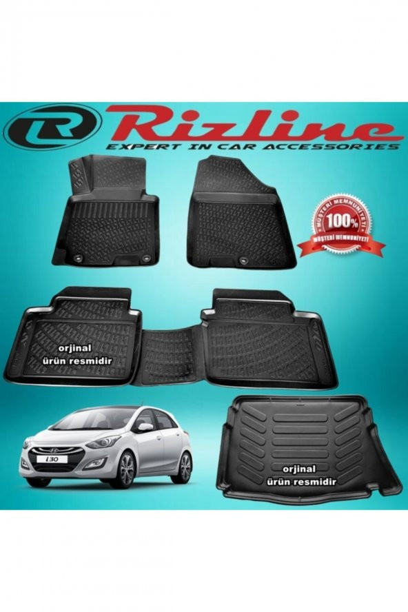 Rizline Hyundai I30 3d Paspas+bagaj Havuzu Siyah 2012-2017 Arası