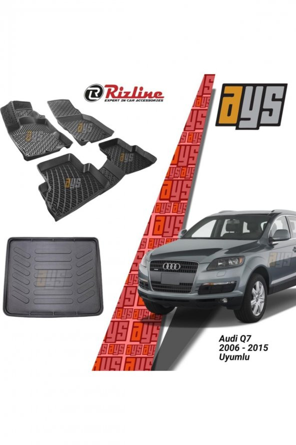 Rizline Audi Q7 2007-2014 3d Havuzlu Paspas + Bagaj Havuzu