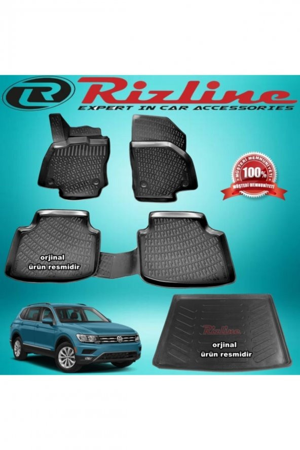 Rizline Vw Tiguan 3d Paspas+bagaj Havuzu Siyah 2016-2019 Arası