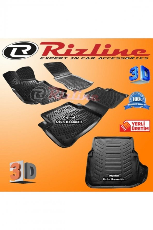 Rizline Mercedes W211 E Serisi 3d Paspas Ve 3d Bagaj Havuzu 2002-2009 Arası Siyah Set - 1