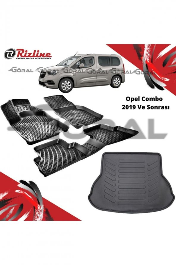 Rizline Opel Combo 2019 Ve Sonrası Paspas Ve Bagaj Havuzu Set ürün görseli 1
