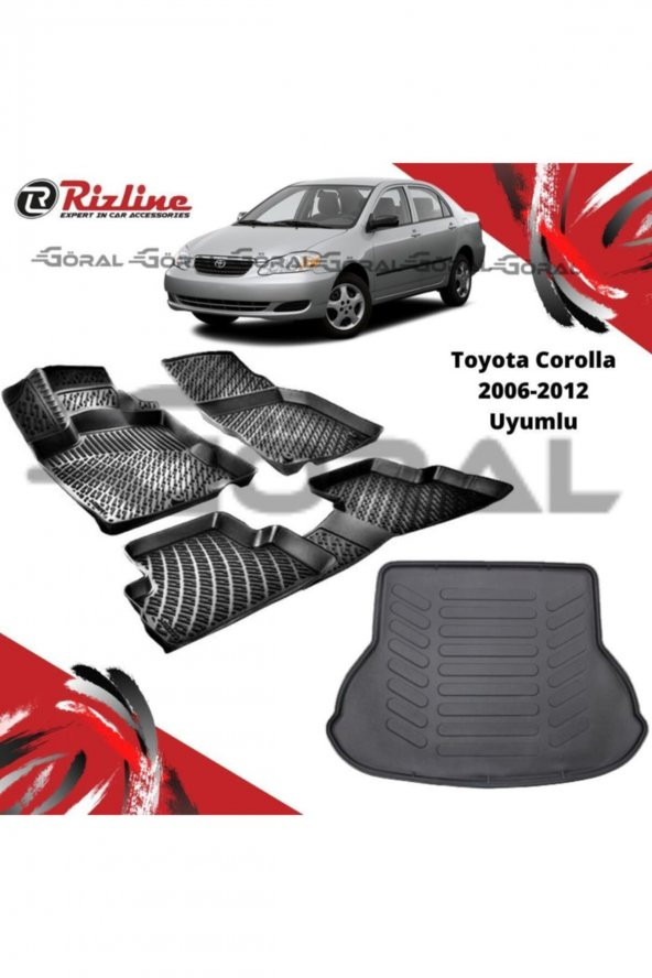Rizline Toyota Corolla 2006-2012 Uyumlu Paspas Ve Bagaj Havuzu Set ürün görseli 1
