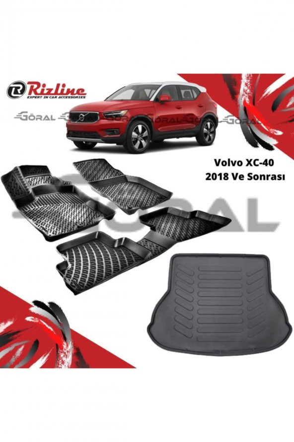 Rizline Volvo Xc-40 2018 Ve Sonrası Paspas Ve Bagaj Havuzu Set