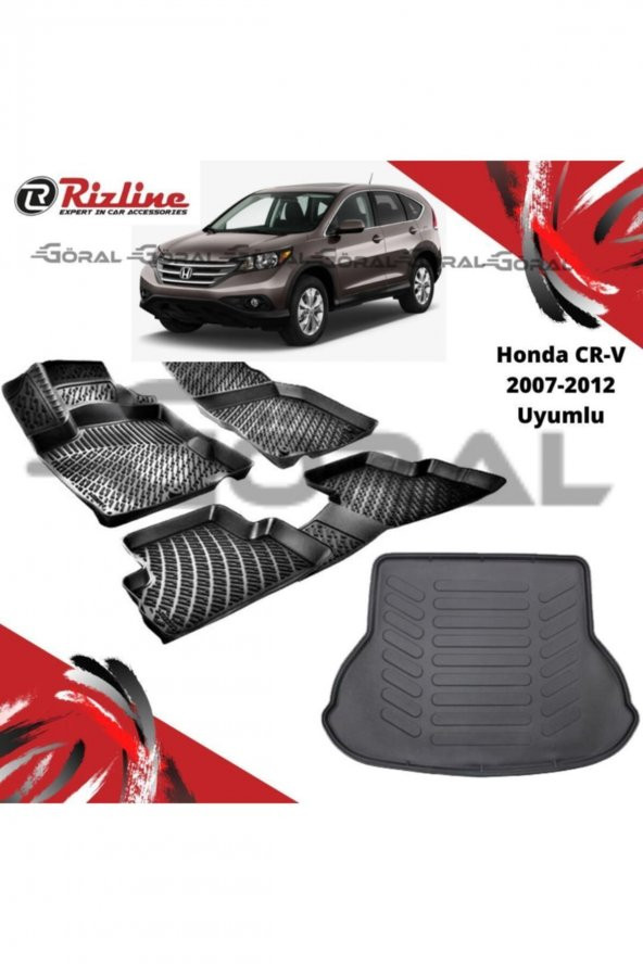 Rizline Honda Cr-v 2007-2012 Uyumlu Paspas Ve Bagaj Havuzu Set