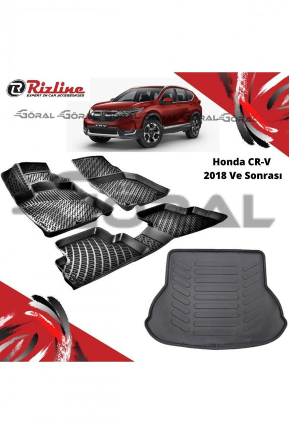 Rizline Honda Cr-v 2018 Ve Sonrası Paspas Ve Bagaj Havuzu Set