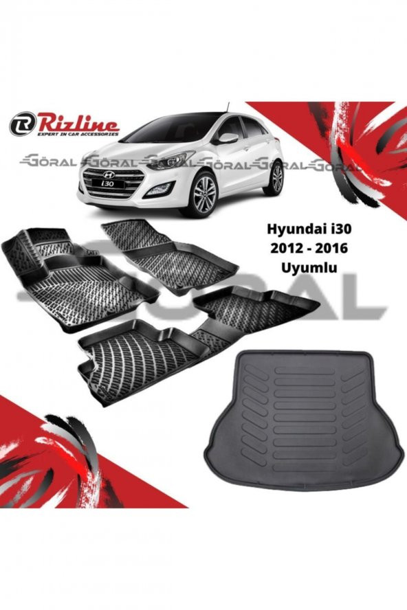 Rizline Hyundai I30 2012 - 2016 Uyumlu Paspas Ve Bagaj Havuzu Set
