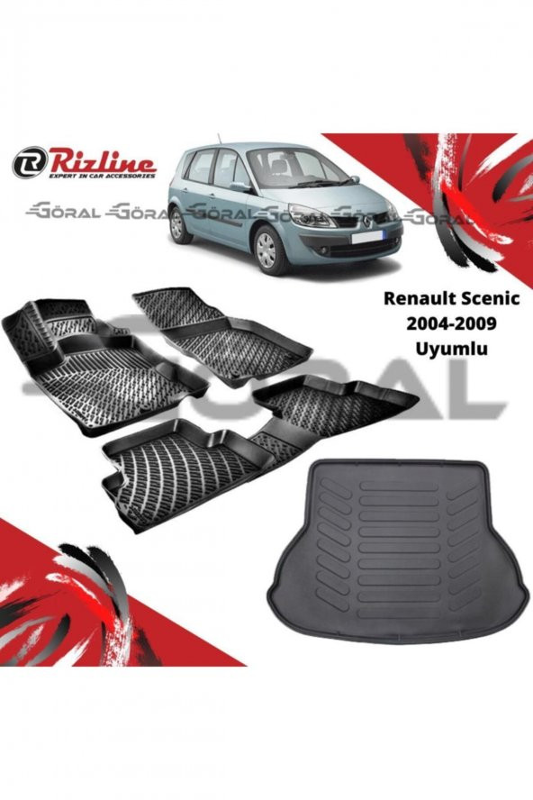 Rizline Renault Scenic 2004-2009 Uyumlu Paspas Ve Bagaj Havuzu Set ürün görseli 1