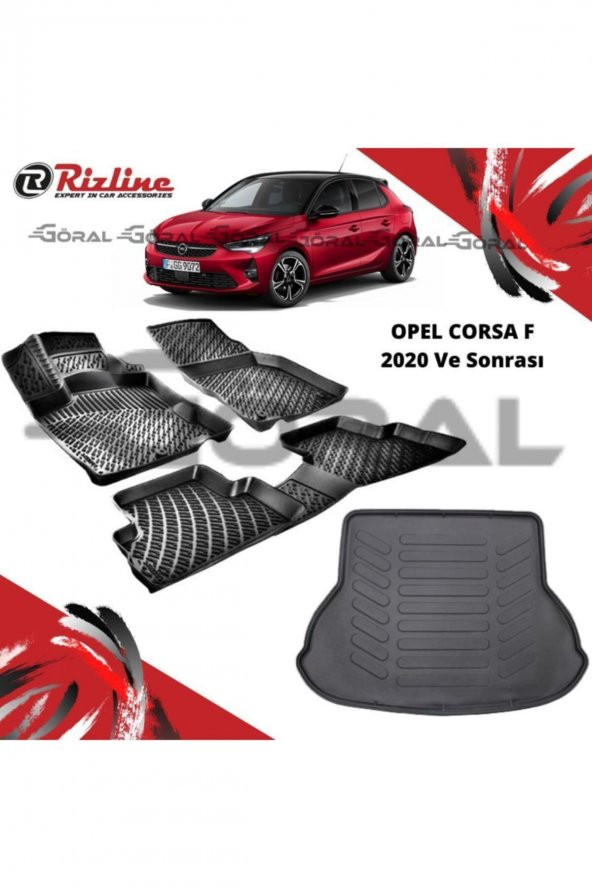 Rizline Opel Corsa F 2020 Ve Sonrası Paspas Ve Bagaj Havuzu Set
