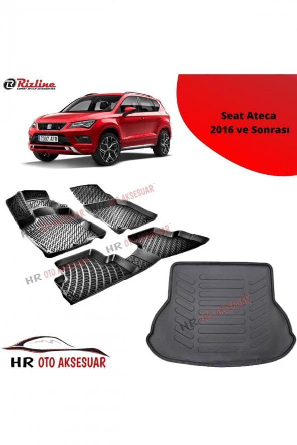 Rizline Hroto Seat Ateca 2016 Sonrası 3d Havuzlu Paspas + Bagaj Havuzu