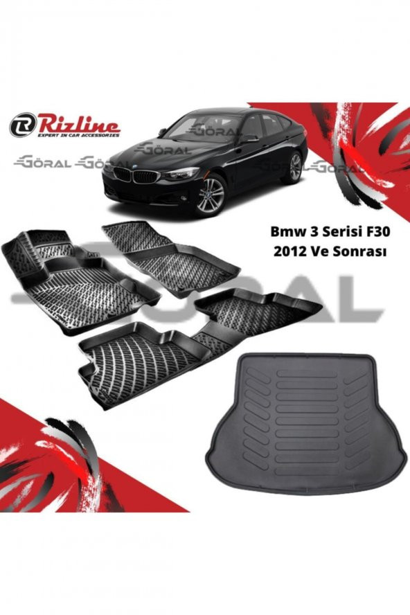 Rizline Bmw 3 Serisi F30 2012 Ve Sonrası Paspas Ve Bagaj Havuzu Set ürün görseli 1