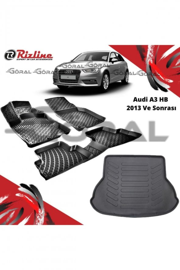 Rizline Audi A3 Hb 2013 Ve Sonrası Paspas Ve Bagaj Havuzu Set ürün görseli 1