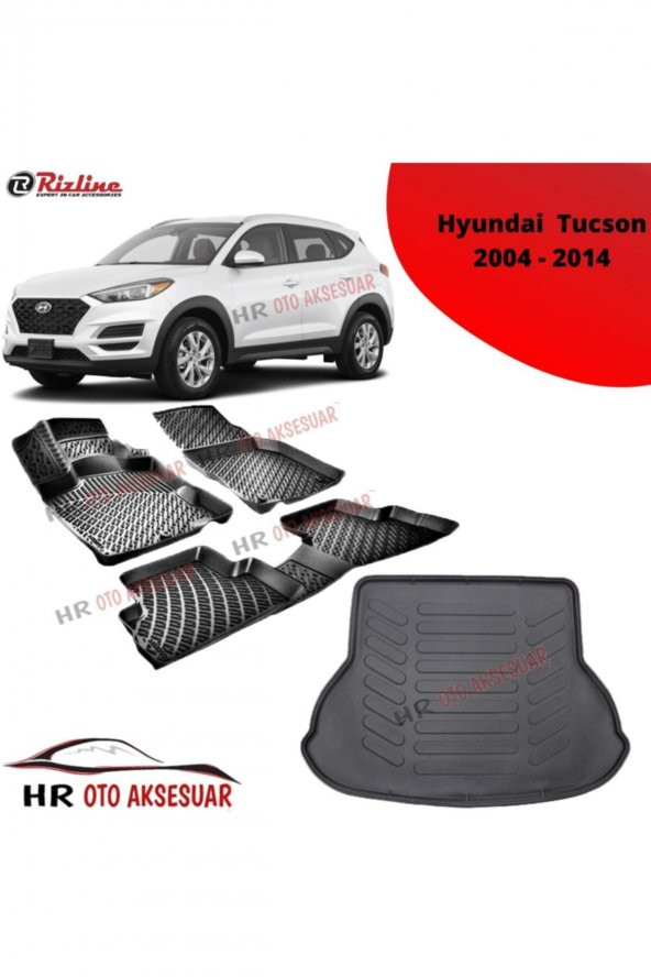 Rizline Hroto Hyundai Tucson 2004-2014 3d Havuzlu Paspas Bagaj Havuzu ürün görseli 1
