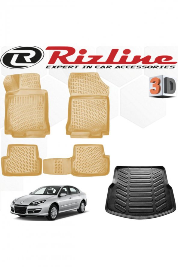 Rizline Renault Laguna 3 Bej 3d Havuzlu Paspas+bagaj Havuzu 2008 Sonrası