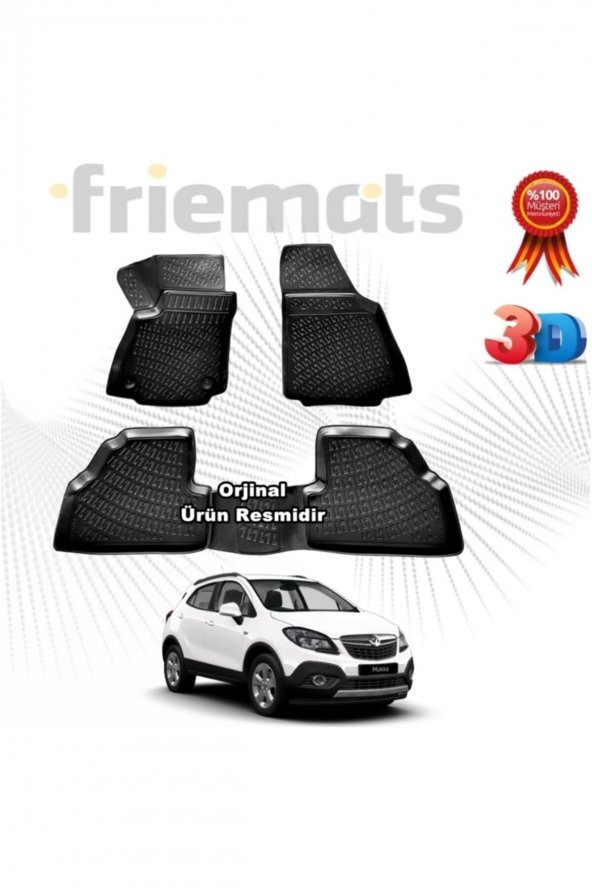 Friemats Opel Mokka 3d Havuzlu Paspas 2012-2016 Arası Siyah 4 Parça ürün görseli 1