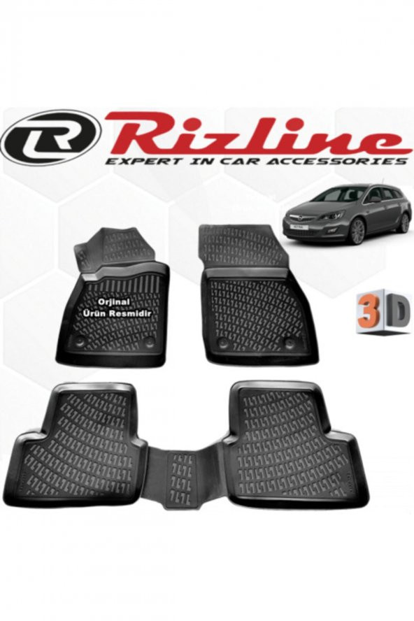 Rizline Opel Astra J 3d Paspas Havuzlu Stw 2012 - 2020 Arası Siyah 4 Parça Set
