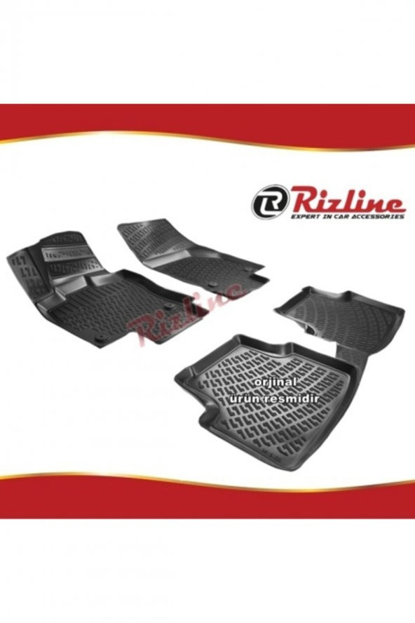 Rizline Skoda Octavia 3d Paspas Havuzlu Siyah 2013-2020 Arası 4 Prç ürün görseli 1