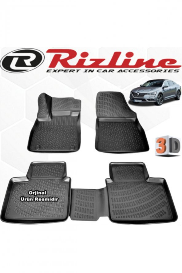 Rizline Renault Talisman 3d Paspas Havuzlu 2016 - 2020 Arası Siyah 4 Parça Set