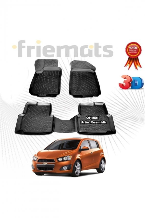 Friemats Chevrolet Aveo Hb 3d Havuzlu Paspas 2011 Sonrası Siyah 4 Parça