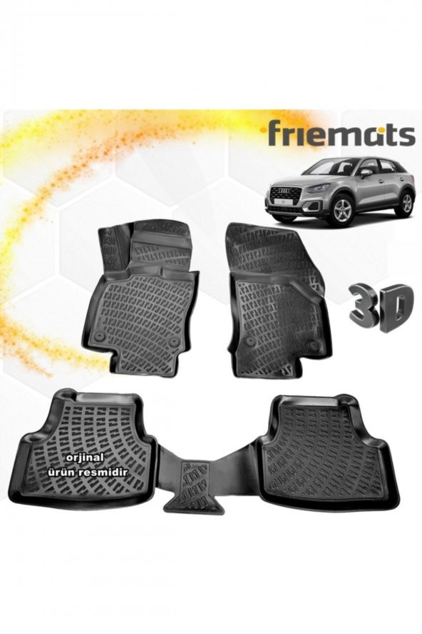 Friemats Audi Q2 3d Paspas Havuzlu Siyah 2015-2020 Arası 4 Prç ürün görseli 1
