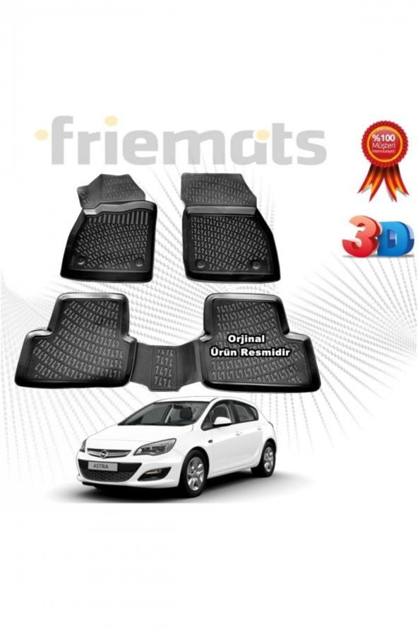 Friemats Opel Astra J 3d Havuzlu Paspas Hb 2010 - 2017 Arası Siyah 4 Parça Marka ürün görseli 1