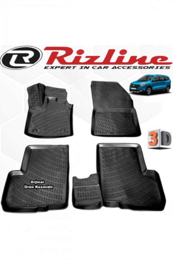Rizline Dacia Lodgy 3d Paspas Havuzlu Siyah 2013 - 2020 Arası 4 Parça Set
