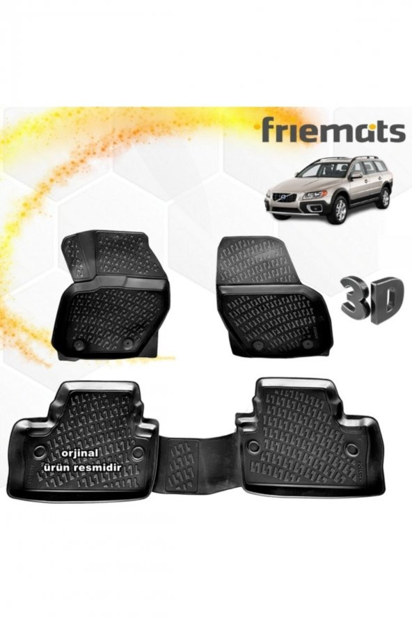 Friemats Volvo Xc70 3d Paspas Havuzlu Siyah 2010 Sonrası 4 Prç ürün görseli 1