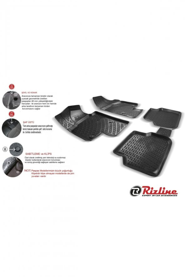 Rizline Volkswagen Golf 4 1997 1998 1999 2000 Model 3d Havuzlu Paspas