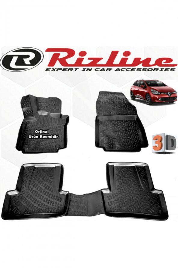 Rizline Renault Clio 4 3d Paspas Havuzlu Siyah Stw 2013 - 2019 Arası 4 Parça Set