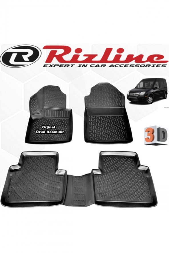 Rizline Ford Connect 3d Paspas Havuzlu 2009 - 2013 Arası Siyah 4 Lü Set