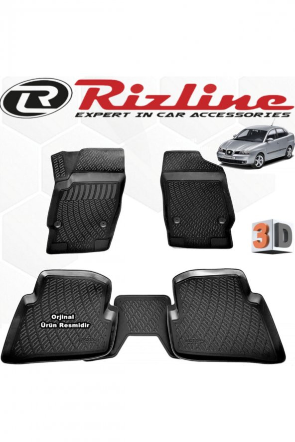 Rizline Seat Cordoba 3d Paspas Havuzlu 2002 - 2009 Arası Siyah 4 Parça Set