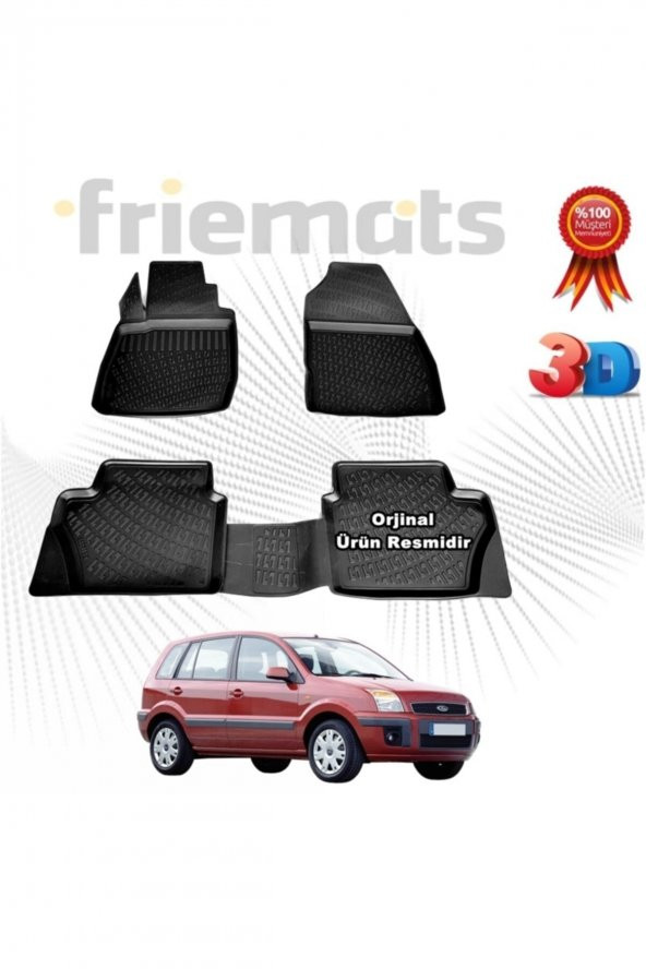 Friemats Ford Fusion 3d Havuzlu Paspas 2002-2012 Arası Siyah 4 Parça Set -