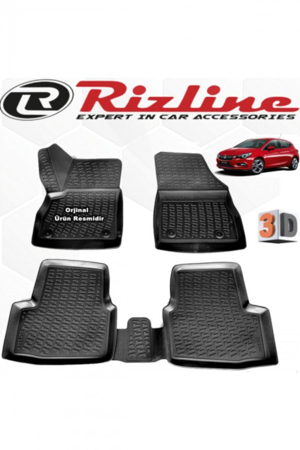 Rizline Opel Astra K 3d Paspas Havuzlu Hb 2015 - 2020 Arası Siyah 4 Parça Set