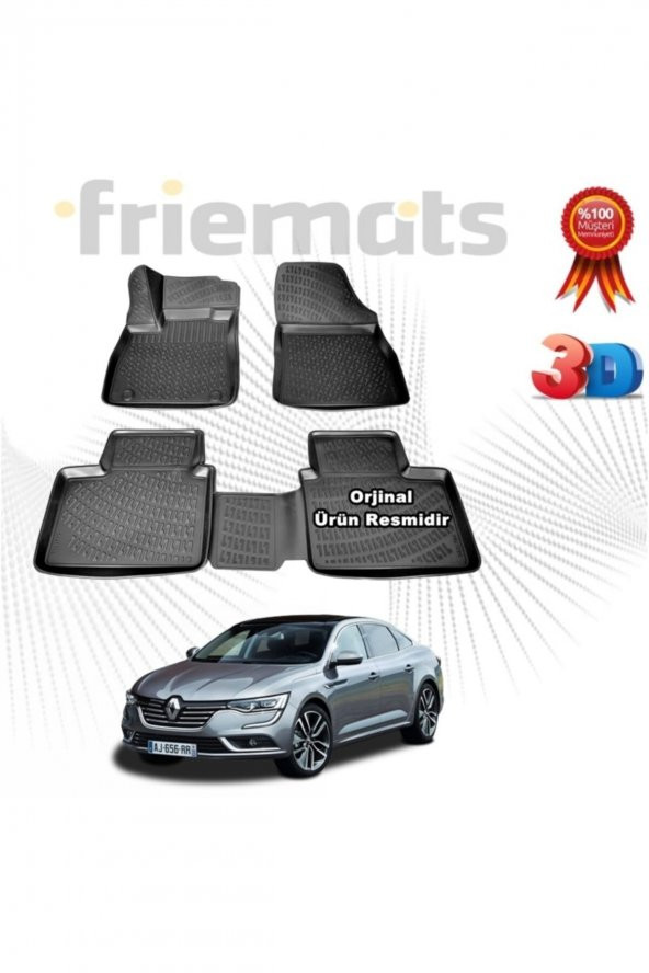 Friemats Renault Talisman 3d Havuzlu Paspas 2016-2020 Arası Siyah 4 Parça