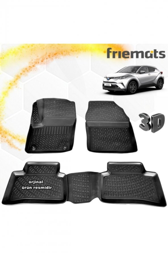 Friemats Honda Chr 3d Paspas Havuzlu Siyah 2016-2020 Arası 4 Prç