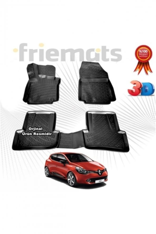 Point Renault Clio 4 Hb 3d Havuzlu Paspas 2012 - 2019 Arası Siyah 4 Parça Set - Friemats