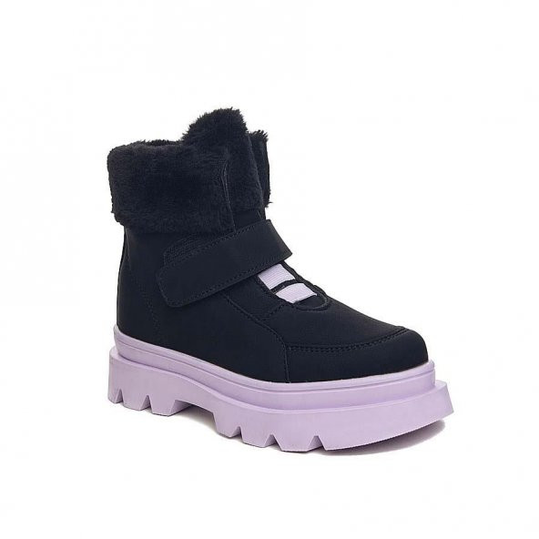 Albishoes Kız Çocuk Kürklü Kaymaz Taban Suya Dayanıklı Soğuk Geçirmez Cırtlı Çocuk Bot Kız Çocuk Bot - 2