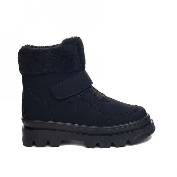 Albishoes Kız Çocuk Kürklü Kaymaz Taban Suya Dayanıklı Soğuk Geçirmez Cırtlı Çocuk Bot Kız Çocuk Bot