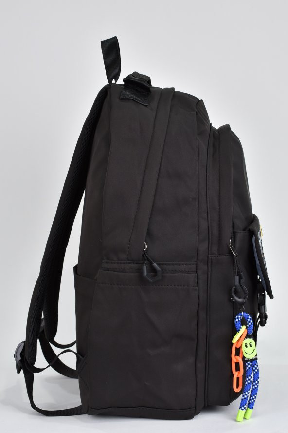 Ççs Unisex Çok Gözlü Günlük Seyahat Okul Sırt Çantası Siyah 51590 - Resim 4