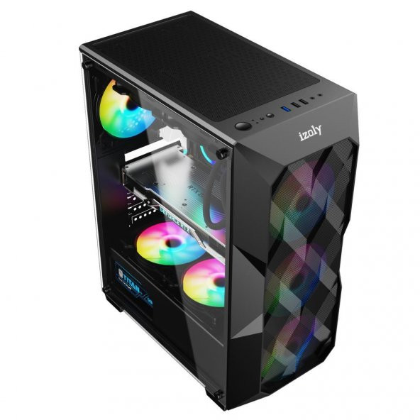 İzoly Midgard Fanlı RGB LED USB 3.0 500W ATX Oyuncu Kasası - 3