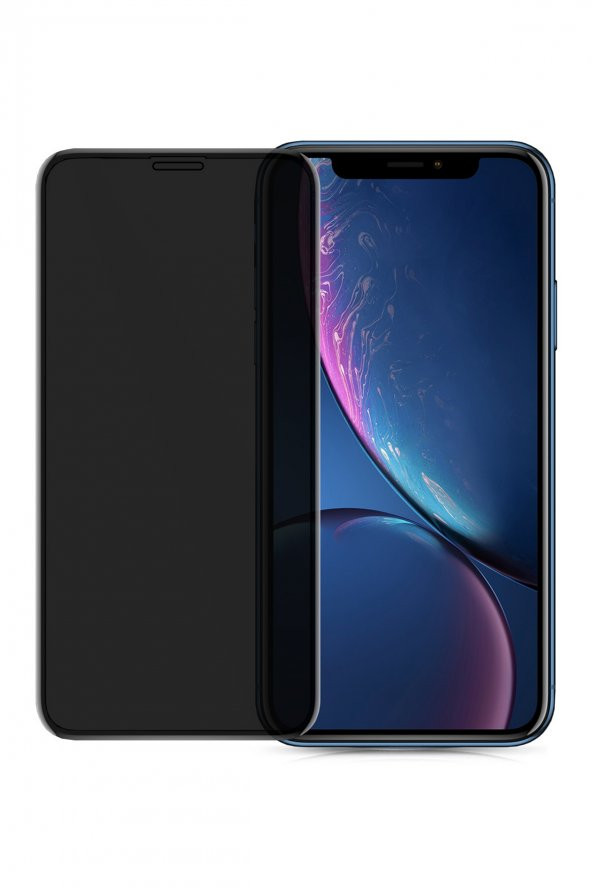 iPhone 11 Uyumlu Hayalet Ekran Koruyucu Kırılmaz Cam Tam Kaplayan Privacy Gizlilik Filtreli - 1