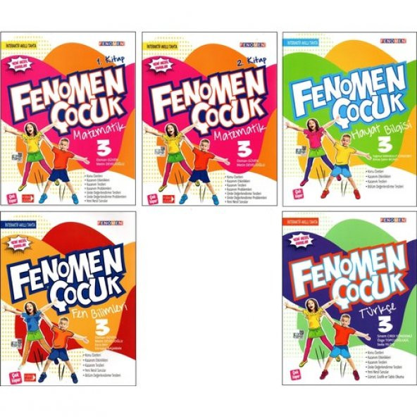 Gama Yayınları Fenomen Çocuk 3. Sınıf Set Matematik 2 Kitap+Türkçe+Fen+Hayat Bilgisi 5 Kitap