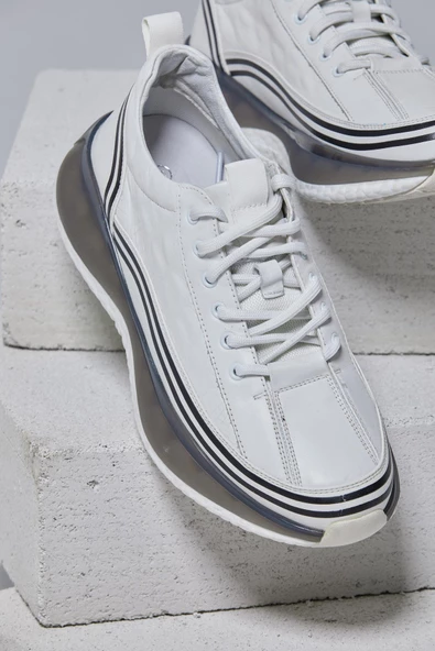 Erkek İthal Hakiki Deri Sneakers - 2